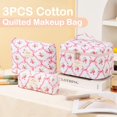 thumbnail image 2 of Set de 3 bolsas de maquillaje UUYUUY de algodón acolchado para mujer, color rosa, 2 of 7