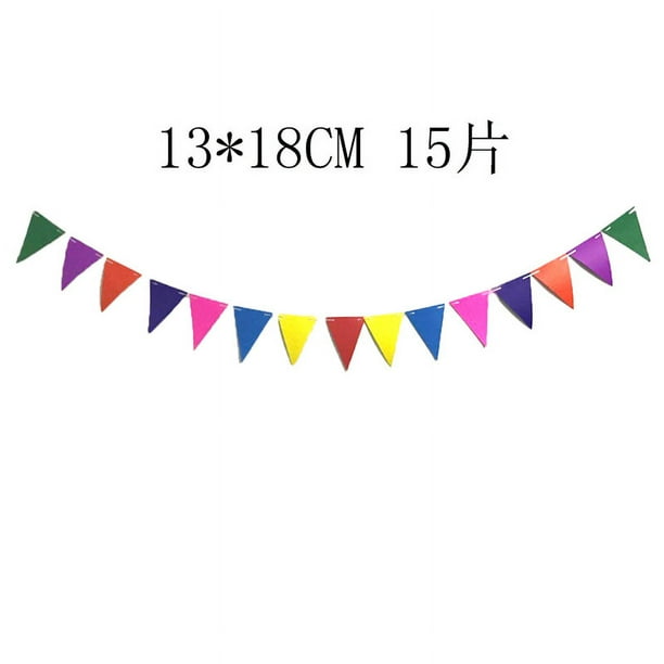 Nvzi Paquete de 2 banderines triangulares de colores para decoración de fiestas, banderines para Año Nuevo,banderas de graduación, 12 unidades, 10 pies