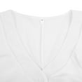 thumbnail image 4 of Women Button-down Ruffle Shirt Solid Color V-neck Long Sleeve Blouse, 4 of 6