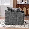 thumbnail image 5 of 45" Wide Oversized Accent Chair, Upholstered Chenille Reading Chair with Curved Armrests, Modern Lounge Chair Single Sofa for the Big Family, 500LBS Weight, Charcoal, 5 of 9