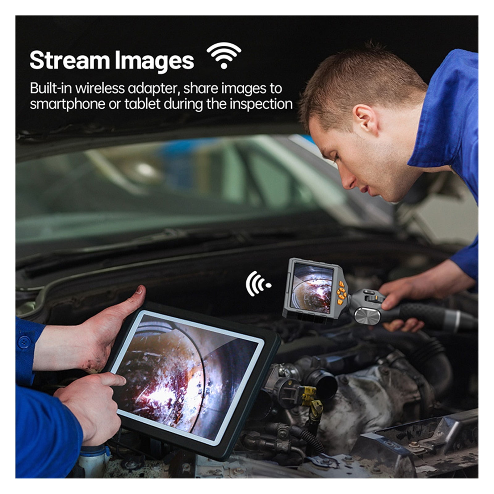 8.5MM Articulating Borescope, 5 Inches IPS 180 Degree Steering Endoscope Video Inspection Camera For Aircraft Mechanics for Measurement