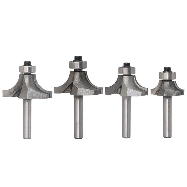 Máquina Cuchillo Exquisita Fresa Fresa Vástago De Fresado Afilado Herramienta De Grabado Duro Enrutador De Redondeo De Aleación Para Carpintería De Madera Interior 4Pcs Moyic TO002818-00