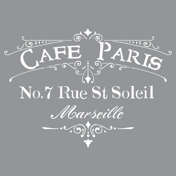 Pochoir décoratif "Café Paris", 12 x 12 po