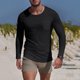 thumbnail image 1 of pstuiky camisas de hombre de manga larga, Camiseta deportiva de manga larga con cuello redondo y bolsillo informal de colores sólidos para hombre Tops casuales para hombres xxxl, 1 of 6
