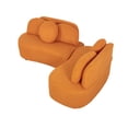 thumbnail image 6 of Orange Teddy Sofa, Left-Facing Chaise Lounge - Modern Living Room Couch, Cozy Soft Fabric, Deep Seating, Apartment Sofa, 88'' Wide, Durable Frame, 6 of 8