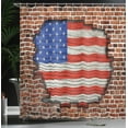 thumbnail image 4 of Ambesonne USA Shower Curtain, American National Flag, 69"Wx84"L, Blue Red Brown, 4 of 5