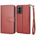thumbnail image 3 of Takfox Moto G 5G 2024 Case, for Motorola Moto G Play 5G 2024 Wallet Case, PU Leather w Credit Card Holder Flip Cover [9 Card Slots][Kickstand] Magnetic Detachable Hard Case & Strap -Wine, 3 of 9