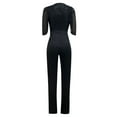 thumbnail image 7 of Women Casual Short Sleeve Sequin Spliting Romper Jumpsuit Long Straight Pants Women Pantsuit Womens Jumpsuit for Wedding Guest Eyelet Jumpsuit Wedding Attire for Women Guest Soft Overalls for Women, 7 of 7