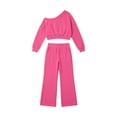 thumbnail image 4 of Cethrio Girls Casual Outfit Sets, 2 Piece Daily Long Sleeve Spring Fall Kids Clothing Sets Size 7-8 Hot Pink, 4 of 5