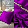 thumbnail image 5 of Amay Satin Silk Pillow Case Euro Sham 26x26 Purple Solid Silky Smooth Decorative Pillow Cover – Zipper Closure – Soft Cooling Satin – Anti-Frizz & Skin-Friendly, 5 of 6