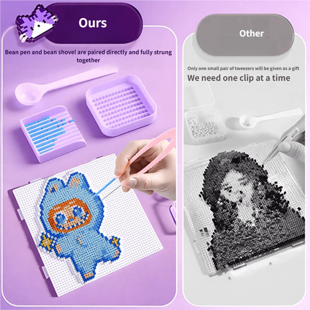 Perler Beads Craft Kit with Iron & Upgrade Tools - Complete DIY Fuse Bead Art Set for Kids & Adults, Includes Storage Box, Templates, Accessories for Creative Gift Making