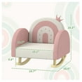 thumbnail image 5 of Qaba Kids Rocking Chair, Princess Crown Toddler Chair, Children's Armchair Rocker with Rainbow Backrest for Bedroom, Playroom, Pink, 5 of 8