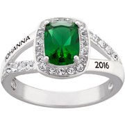 Order Now for 2025 Graduation, Freestyle Women's Sterling Silver Birthstone Fashion Class Ring, Personalized, High School or College