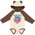 thumbnail image 3 of Inktastic Memorial Day Distressed American Flag with Fireworks Boys or Girls Long Sleeve Baby Bodysuit, 3 of 5