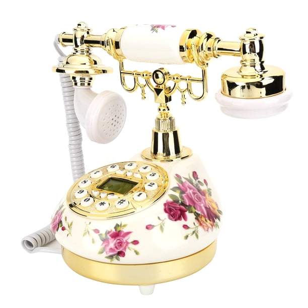 CiCiglow Teléfono de Escritorio Retro, CT-N8006, imitación de cerámica, teléfono Antiguo, Antiguo, con dial de botón pulsador para decoración del hogar Rotary Dial Higoodz Accesorios Electrónicos