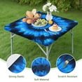 thumbnail image 4 of Blue Tie Dye Spiral Pattern Square Fitted Tablecloth with Elastic Edge,Square Table Cover,Washable Elastic Table Cover for Home Kitchen Party Decor 34"x34", 4 of 6