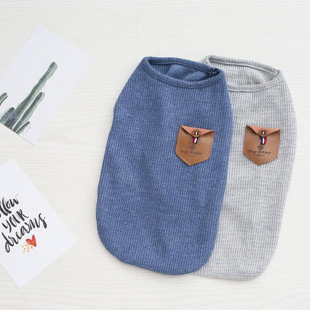 Ropa para Mascotas Colco Chaleco Camiseta Azul L Camiseta del Algodón