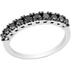 1/2 Carat T.W. Black and White Diamond Eternity Ring in Sterling Silver