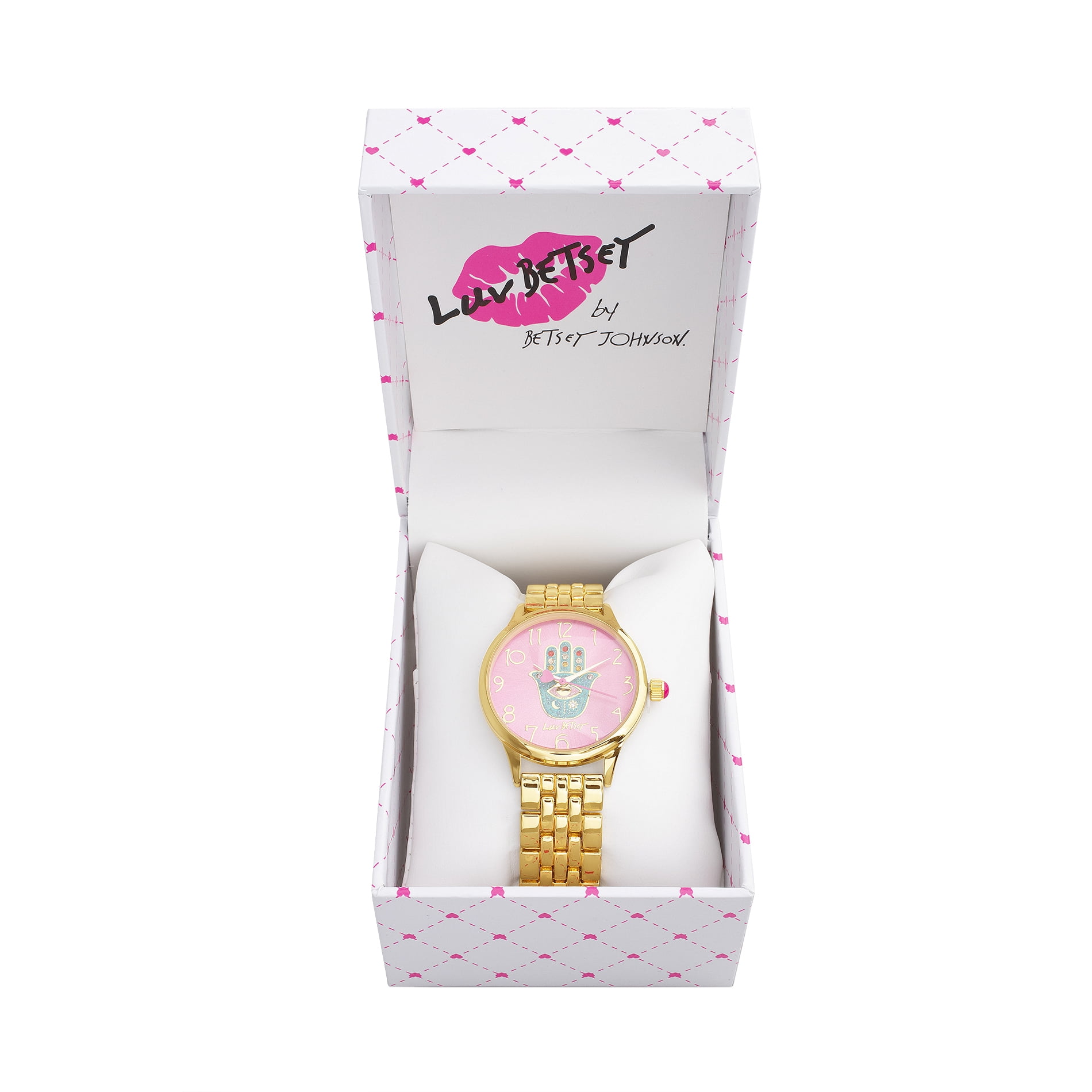 Betsey Johnson Pink and Gold Women\'s Watch Betsey Johnson Wrist Watch Womens Rose Gold Toned... | Depop main image 3