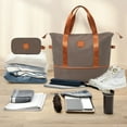 thumbnail image 3 of UBesGoo 20" Carry on Luggage, ABS Hardside Luggage Suitcase Spinner Wheels with 13"Travel Bag and TSA Lock, Brown, 3 of 9