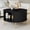 Black, variant on HLR Mid Century 31.5" Round Coffee Table with Sliding Tambour Door, Drum Center Table with Storage for Living Room, Black