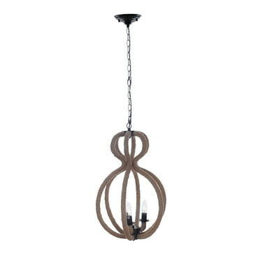 15" x 15" x 47.5" 3 BulbsRope  Pendant Lamp