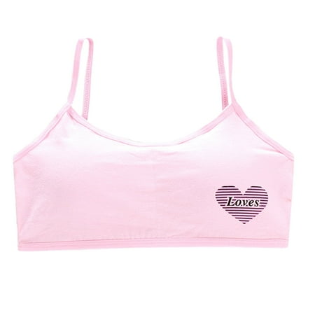 Kids Girls Sports Bra Youth Wireless Padded Bra Teen Seamless Training underwear for 8-16 T