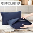 thumbnail image 6 of PiccoCasa 2Pcs Microfiber Embroidery Pillowcases Envelop 20"x26" Navy, 6 of 7