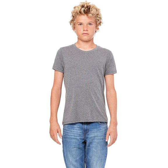 The Bella Canvas Youth Jersey Short Sleeve T-Shirt DEEP HEATHER M
