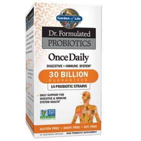 Garden of Life Dr. Formulated Probiotics Once Daily Acidophilus Probiotic with Daily Support for Digestive and Immune Health - Gluten Free, Dairy Free, Soy Free Probiotics 30 Ct Vegetarian Capsules