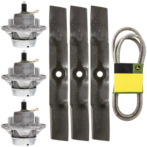 John Deere Spindle and Mower Blade 3 Pack X750 X758 AM144377 UC22010 M163990
