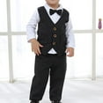 thumbnail image 2 of Fancifize Boys Suit Dress Clothes Toddler Boy Cotton Long Sleeve Shirt Vest and Pants 2 Piece Set for Kids Wedding Tuxedo Suits,6M-10Y, 2 of 4