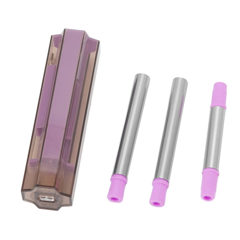 Foldable Straw, Strong Stretchability Straw Environmental Protection  Stainless Steel Portable Easy To Clean With Cleaning Brush For Office Purple