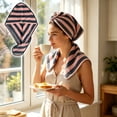 thumbnail image 2 of Leodye 1PCS Striped Fleece Hair Drying Towel, Thick High Absorbent Texture, Quick Dry Hair Wrap for Women Shower Daily Use -25.6×9.8×0.79in, 2 of 6