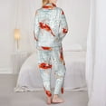 thumbnail image 5 of Bingfone Womens Pajama Sets Koi Fish Corals,Spring Summer Print,Long Sleeve Loungewear Pajamas Set-Medium, 5 of 9