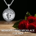 thumbnail image 6 of Memento Mori Necklace for Men Sterling Silver Skull Necklace Stoicism Jewelry Gifts for Men, 6 of 6