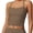 Dark Brown, variant on AEXTO Womens Longline Sports Bras Cross Back Active Gym Yoga Padded Workout Crop Tank Top with Built in Bra