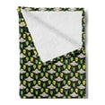 thumbnail image 2 of Alien Soft Flannel Fleece Throw Blanket, Sketch Style Portraits Dotted Background Space Crafts Transportation, Cozy Plush for Indoor and Outdoor Use, 50" x 60", Apple Green Eggshell, by Ambesonne, 2 of 5