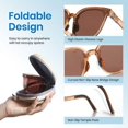 thumbnail image 4 of Cyxus Folding Sunglasses For Women Men（easy to carry） Lightweight TR90 Polarized Sunglasses UV400 Protection Anti Glare（Light Brown）, 4 of 7