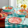 thumbnail image 3 of The Pioneer Woman Patchwork Medley 12-Piece Melamine Dinnerware Set, 3 of 9