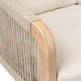 thumbnail image 5 of Arwen Modern Bohemian Roped Acacia Wood Outdoor Loveseat with Cushions, Beige/Light Teak, 5 of 8