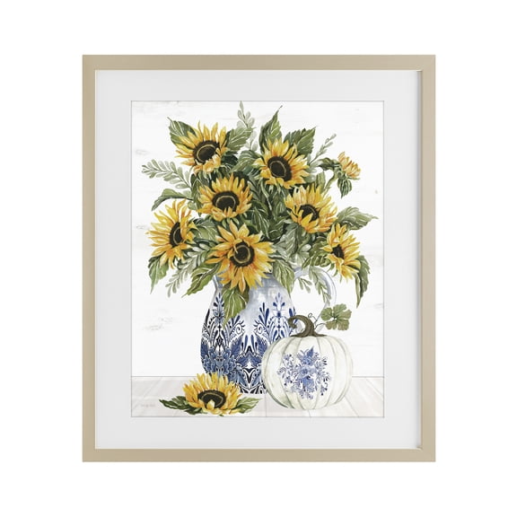 Stupell Industries Farmhouse Imperial Autumn Sunflowers Birch Framed Print Under Glass, 17 x 21, by Cindy Jacobs