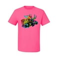 thumbnail image 2 of Wild Bobby, Colorful Rainbow Moose Head Wildlife Animal Lover Men's Graphic T-Shirt, Neon Pink, Large, 2 of 3