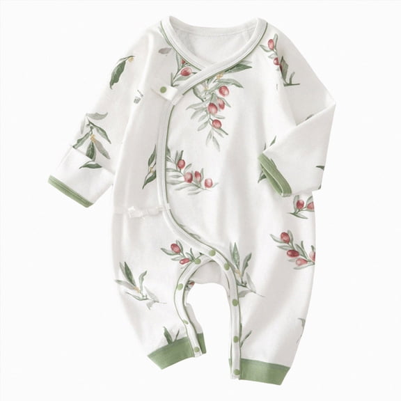 Newborn Baby Girl Fall Outfit Romper Long Sleeve Jumpsuit Bodysuit Elastic Waist Pants Infant Clothes