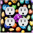 thumbnail image 1 of Metal Light Switch Plate Cover Colorful Multi-Shape Jewels DIA002, 1 of 13