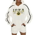 thumbnail image 2 of Women's Gameday Couture Cream Iowa Hawkeyes Down, Set, Go Pullover Hoodie and Shorts Set, 2 of 6