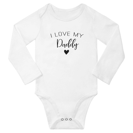 

I Love My Daddy Cute Baby Long Sleeve Romper Boy Girl (White 6-12M)