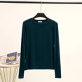 thumbnail image 1 of LNGOOR T-Shirt Basique Uni Modal Col Rond Manches Longues Femmes Automne Tee-Shirt de Base Tops Tout Assorti Tee-Shirt Grande Taille sous-Vêtement, 1 of 7