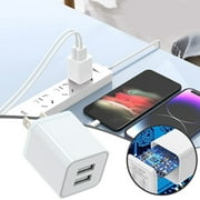 Xubinwww USB Plug USB Wall Charger 2 Pack Port USB Electrical Plug Cube 5V 2.4A Charging Block USB Plugs Compatible Ankr1622j21 Lighting Plug Sl1316 Phone Chargers for Android Type C Plug Qube50 Two