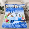 thumbnail image 2 of Homewish Happy Camping Full Size Sheets,Camper Theme Bed Sheets,Rustic Flower Floral Sheet Sets For Children,Microfiber Bedroom Decor,4 Pieces, 2 of 7